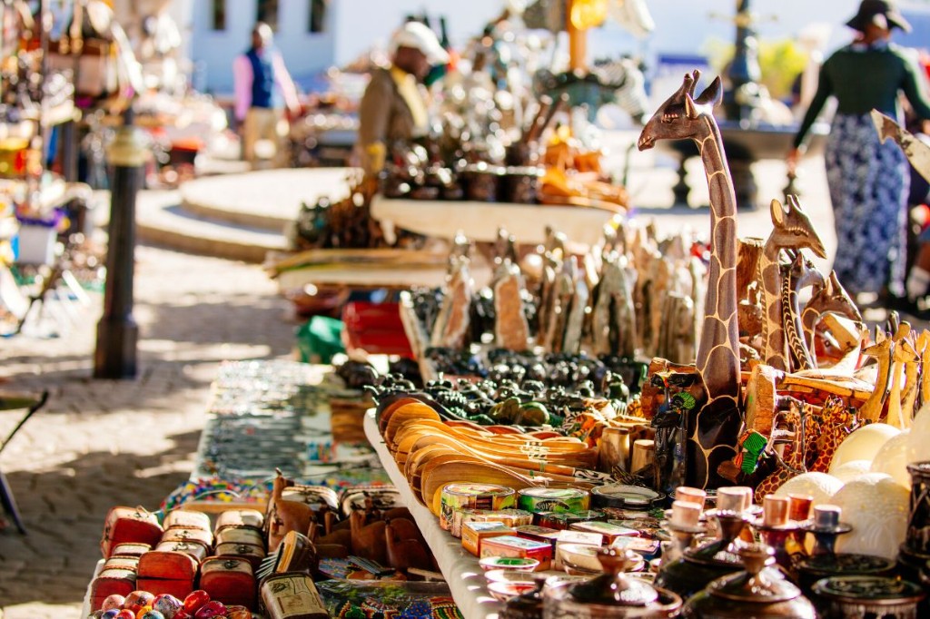 Colourful crafts and market goods, Cape Town